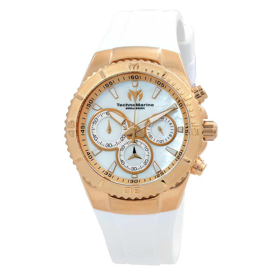 Technomarine Women's TM-220074 Manta Quartz Chronograph White Dial Watch