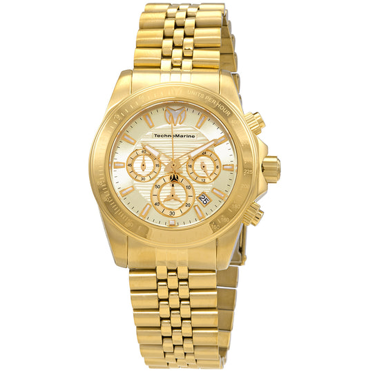 Technomarine Men's TM-219022 Manta Quartz Chronograph Gold Dial Watch