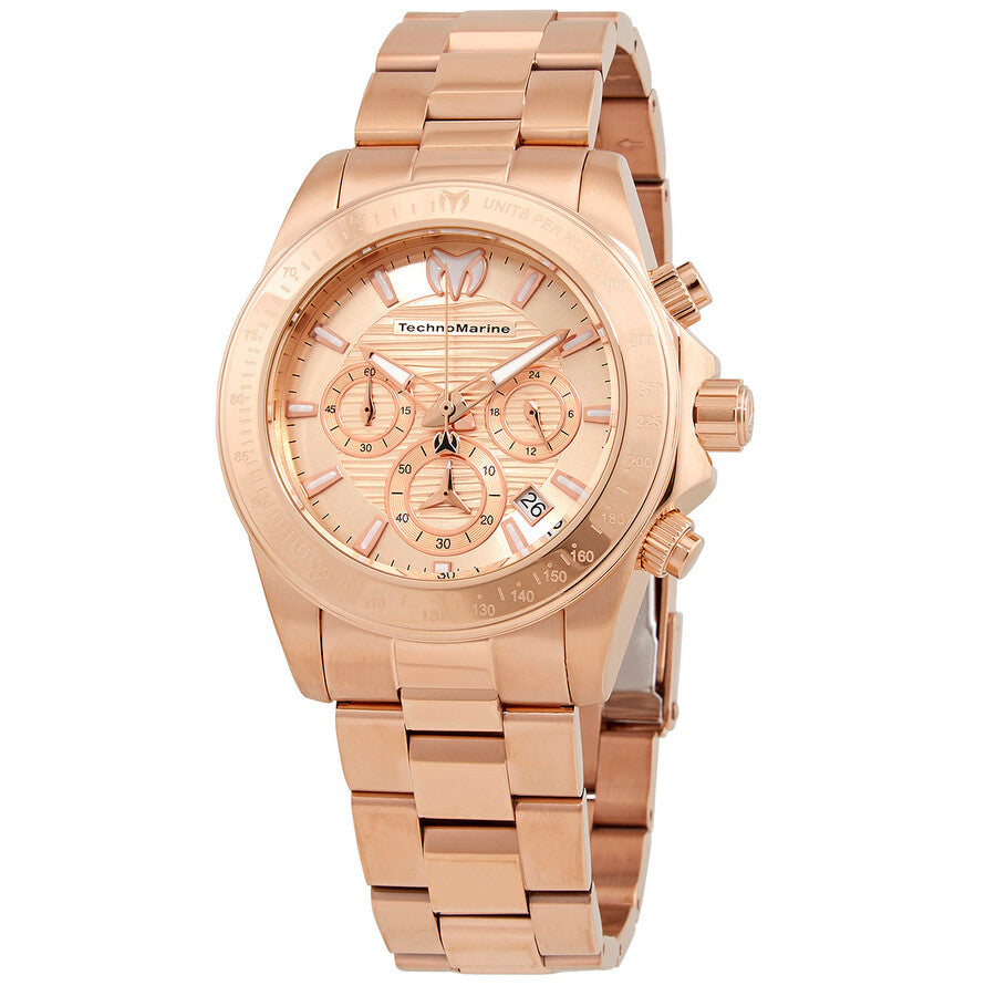 Technomarine Men's TM-219008 Manta Quartz Chronograph Rose Gold Dial Watch