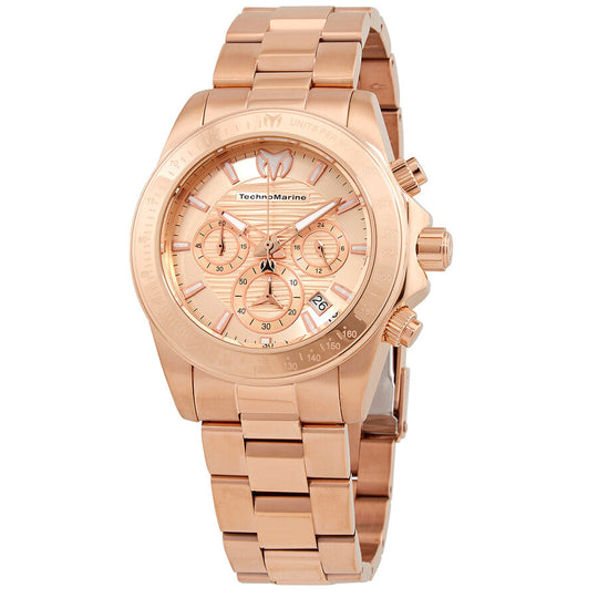 Technomarine Men's TM-219008 Manta Quartz Chronograph Rose Gold Dial Watch