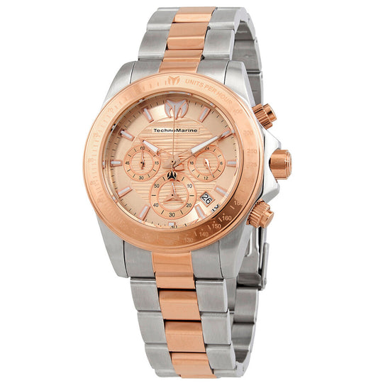 Technomarine Men's TM-219007 Manta Quartz Chronograph Rose Gold Dial Watch