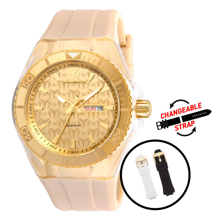 Technomarine Men's TM-115064 Cruise Quartz Chronograph Gold Dial Watch