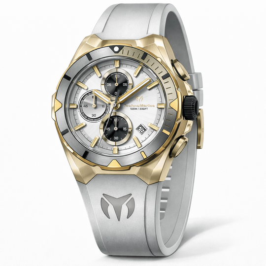 Technomarine Men's TM-318141 OCEAN Quartz VD57 Silver, White Dial Watch