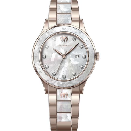 Technomarine Women's TM-725059 Sea Quartz VJ22 Silver, White Dial Watch