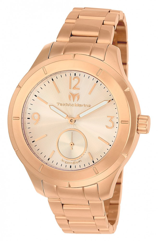 Technomarine Men's TM-117031 MoonSun Quartz Chronograph Rose Gold Dial Watch