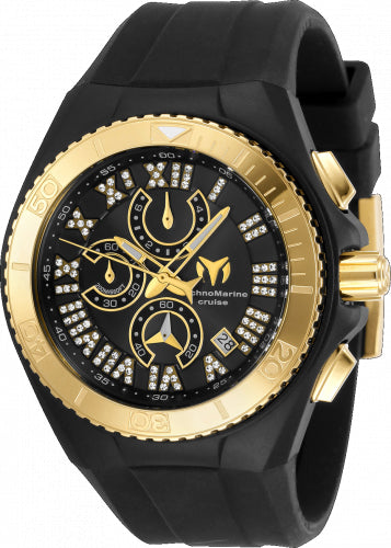 Technomarine Men's TM-119016 Cruise Quartz 3 Hand Gold, Black Dial Watch