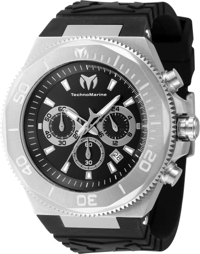Technomarine Men's TM-224012 Manta Quartz Chronograph Silver, Black Dial Watch