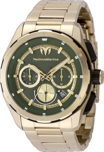 Technomarine Men's TM-318095 OCEAN  Quartz Chronograph Olive Green Dial Watch