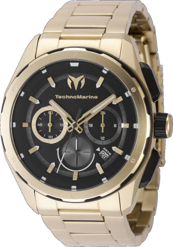 Technomarine Men's TM-318097 OCEAN  Quartz Chronograph Black Dial Watch