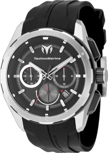 Technomarine Men's TM-318098 OCEAN Quartz Chronograph Black Dial Watch