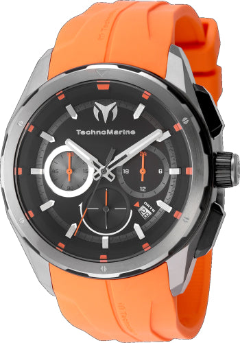 Technomarine Men's TM-318099 OCEAN Quartz Chronograph Black Dial Watch