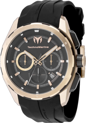 Technomarine Men's TM-318106 OCEAN  Quartz Chronograph Black Dial Watch