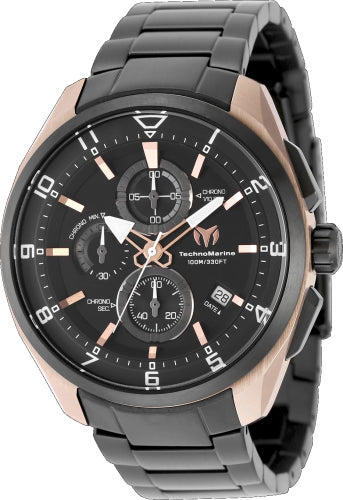 Technomarine Men's TM-318122 OCEAN Quartz Black Dial Watch