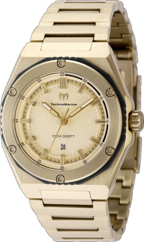 Technomarine Women's TM-416045 CORAL Quartz 3 Hand Gold Dial Watch