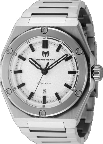 Technomarine Men's TM-416060 CORAL  Quartz 3 Hand Silver Dial Watch