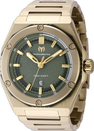 Technomarine Men's TM-416062 CORAL Quartz 3 Hand Olive Green Dial Watch