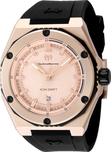 Technomarine Men's TM-416065 CORAL  Quartz 3 Hand Rose Gold Dial Watch