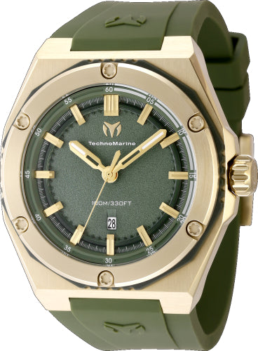 Technomarine Men's TM-416070 CORAL  Quartz 3 Hand Olive Green Dial Watch