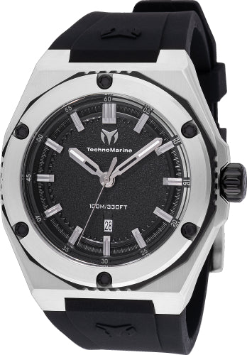 Technomarine Men's TM-416072 CORAL Quartz 3 Hand Black Dial Watch