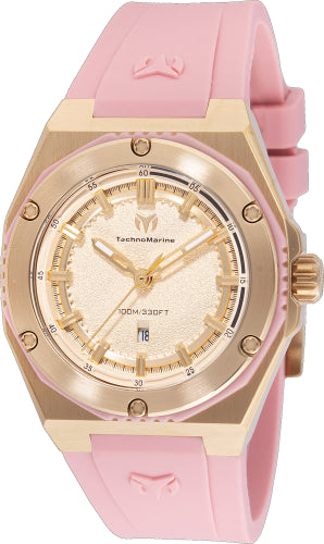 Technomarine Women's TM-416082 CORAL  Quartz 3 Hand Gold Dial Watch