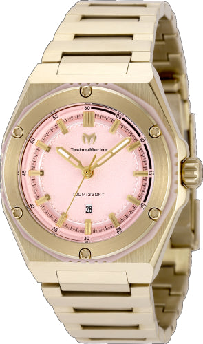 Technomarine Women's TM-416085 CORAL Quartz 3 Hand Pink Dial Watch