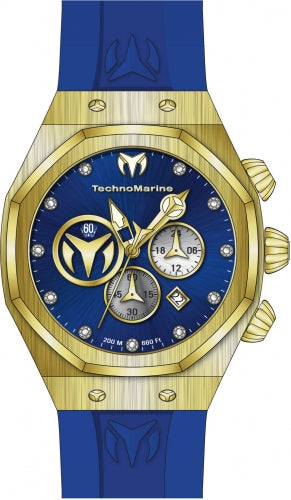 Technomarine Men's TM-520003 Reef Sun Quartz Chronograph Blue, Silver, Gold Dial Watch