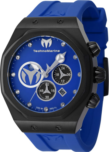 Technomarine Men's TM-523001 Reef Quartz Chronograph Black, Blue, Silver Dial Watch