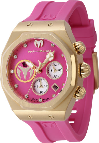 Technomarine Women's TM-523009 Reef Quartz Silver, Hot Pink Dial Watch