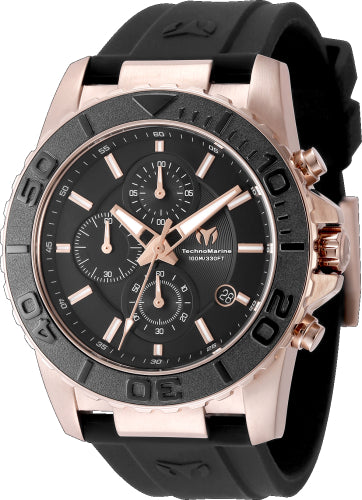 Technomarine Men's TM-725002 Sea Quartz Chronograph Black Dial Watch