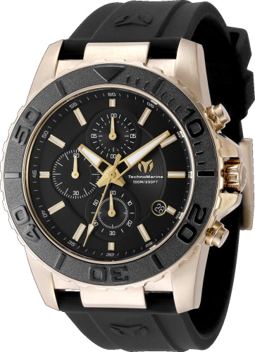 Technomarine Men's TM-725003 Sea Quartz Chronograph Black Dial Watch