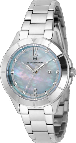 Technomarine Women's TM-826000 LUNA Quartz White, Blue Dial Watch