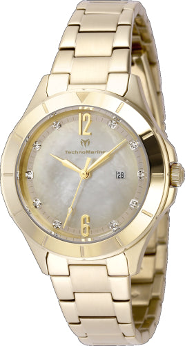 Technomarine Women's TM-826005 LUNA  Quartz 3 Hand Yellow, White Dial Watch