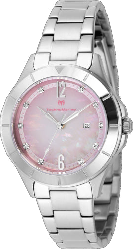 Technomarine Women's TM-826006 LUNA  Quartz 3 Hand Pink, White Dial Watch