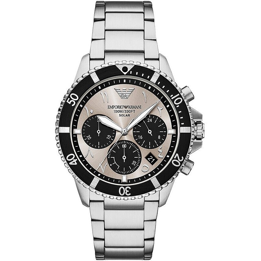 Emporio Armani World Explorer Men's Silver Bracelet Quartz Watch - AR11722