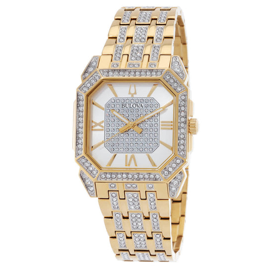 Bulova Octava  Men's Gold-Silver Two tone Bracelet Quartz Watch - 98A295