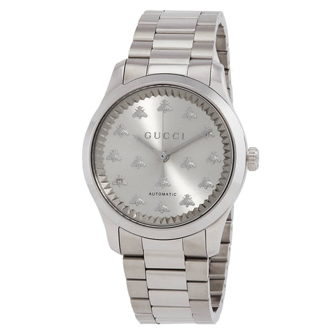 Gucci G-Timeless Men's Silver-tone Bracelet Automatic Watch - YA1264190
