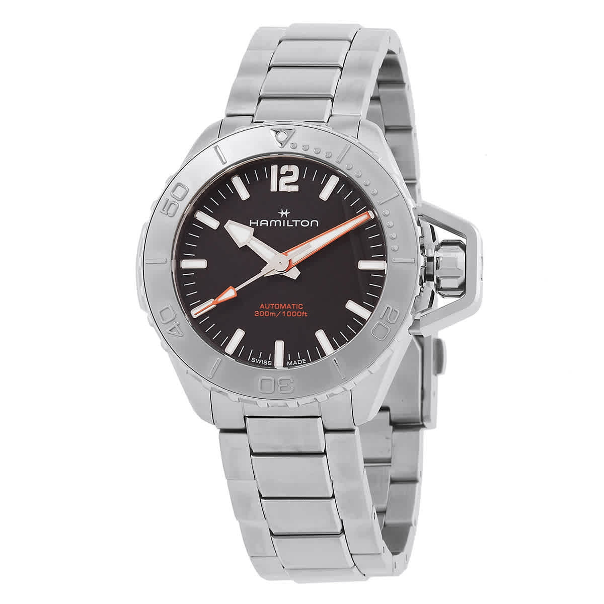 Hamilton Khaki Navy Men's Silver-tone Bracelet Automatic Watch - H77485130