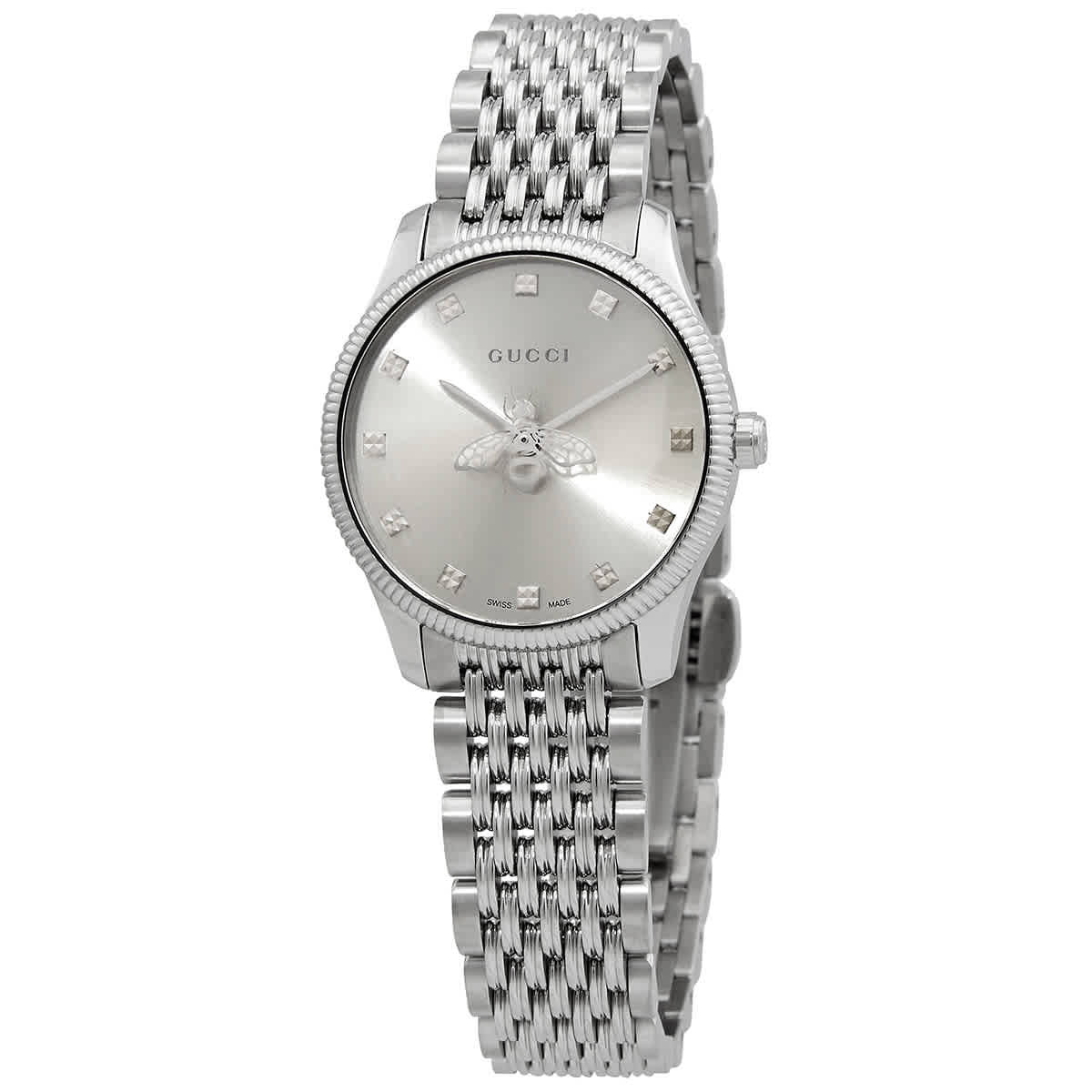 Gucci G-Timeless Women's Silver-tone Bracelet Quartz Watch - YA1265019