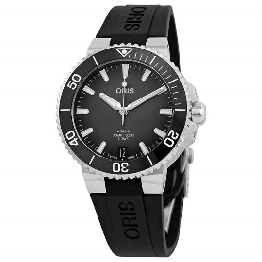 Oris  Men's 01-400-7769-4154-07-4-22-74FC Aquis Black Rubber Watch