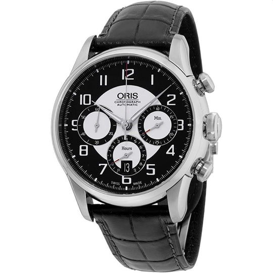 Oris  Men's 01-676-7603-4094-SET Raid Chronograph Black Leather Watch