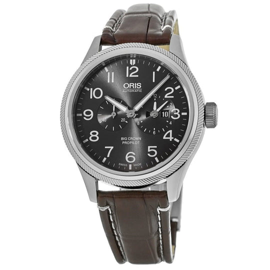 Oris  Men's 01-690-7735-4063-07-1-22-72FC Big Crown ProPilot Worldtimer Brown Leather Watch