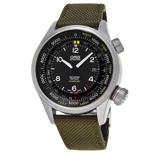 Oris  Men's 01-733-7705-4134-Set-5-23-14FC Big Crown Green Fabric Watch