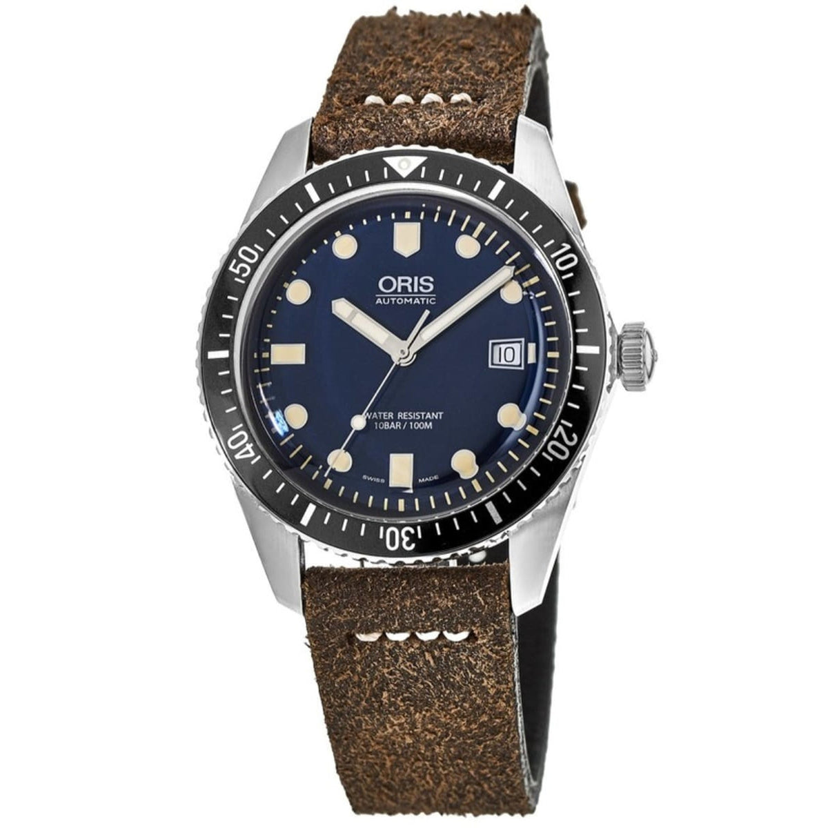 Oris  Men's 01-733-7720-4055-07-5-21-02 Divers Sixty-Five Brown Leather Watch