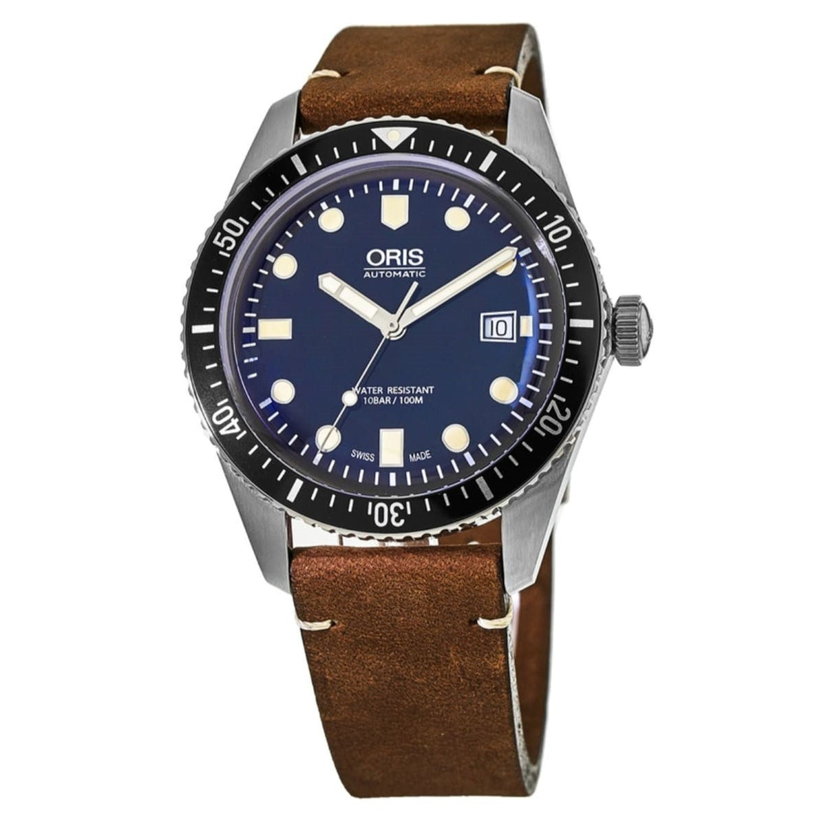 Oris  Men's 01-733-7720-4055-07-5-21-45 Divers Sixty-Five Brown Leather Watch