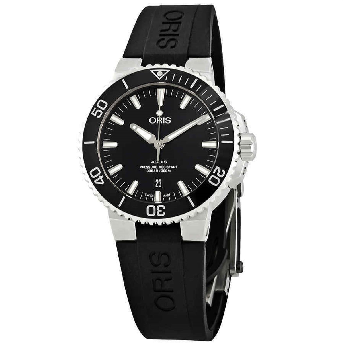 Oris  Men's 01-733-7730-4134-07-4-24-64EB Aquis Black Rubber Watch