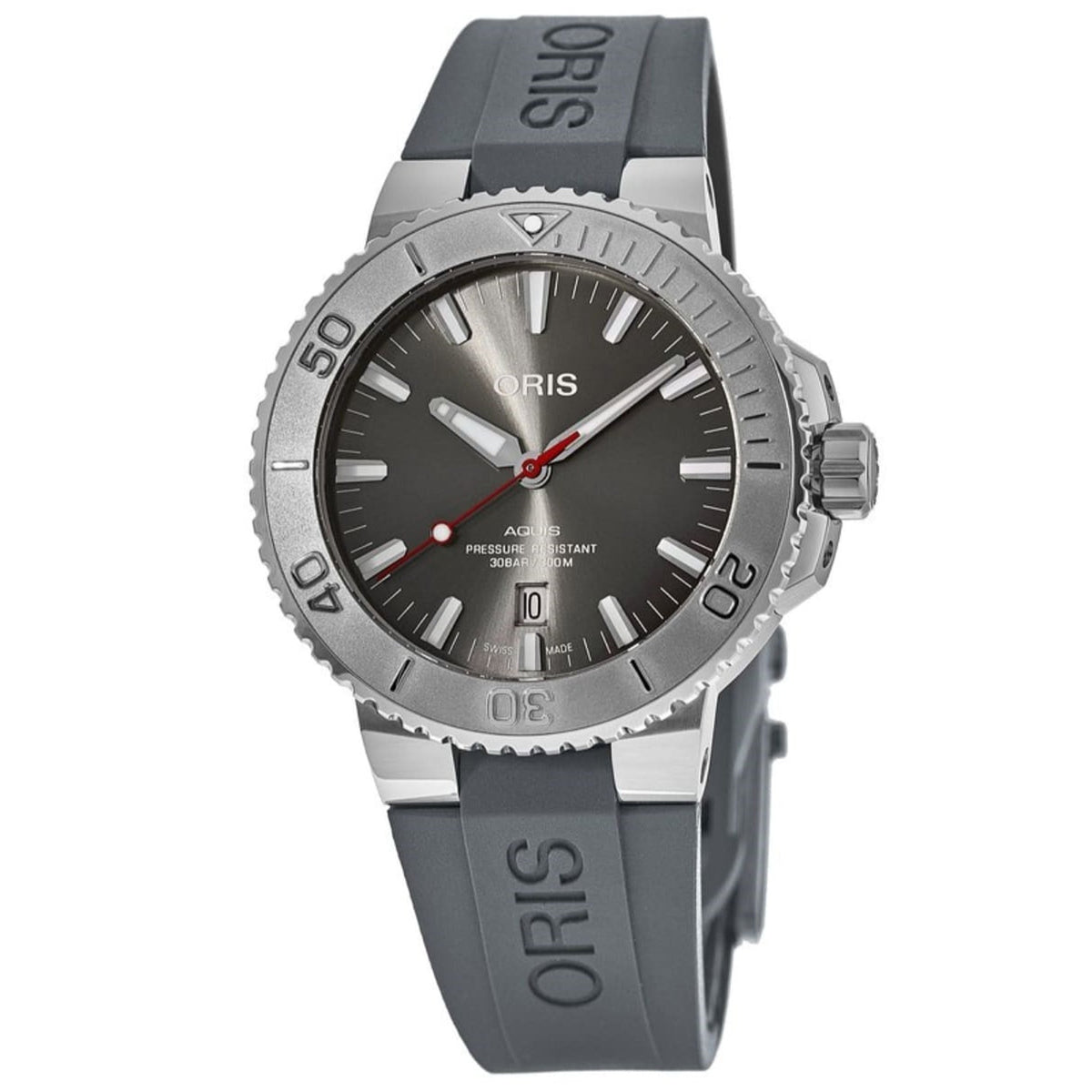 Oris  Men's 01-733-7730-4153-07-4-24-63EB Aquis Grey Rubber Watch