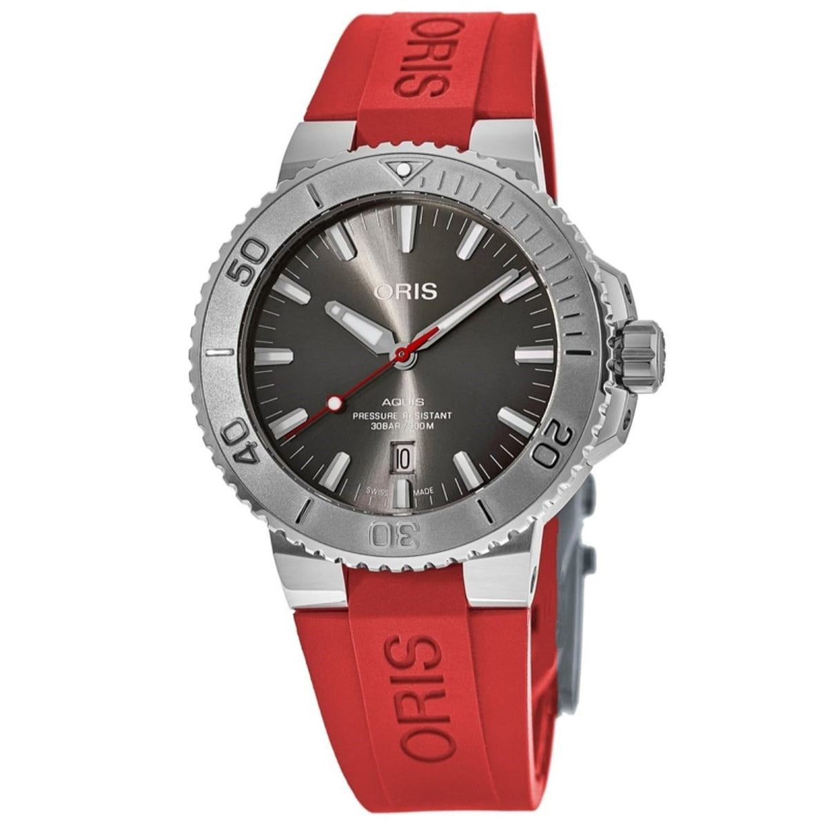 Oris  Men's 01-733-7730-4153-07-4-24-66EB Aquis Red Rubber Watch