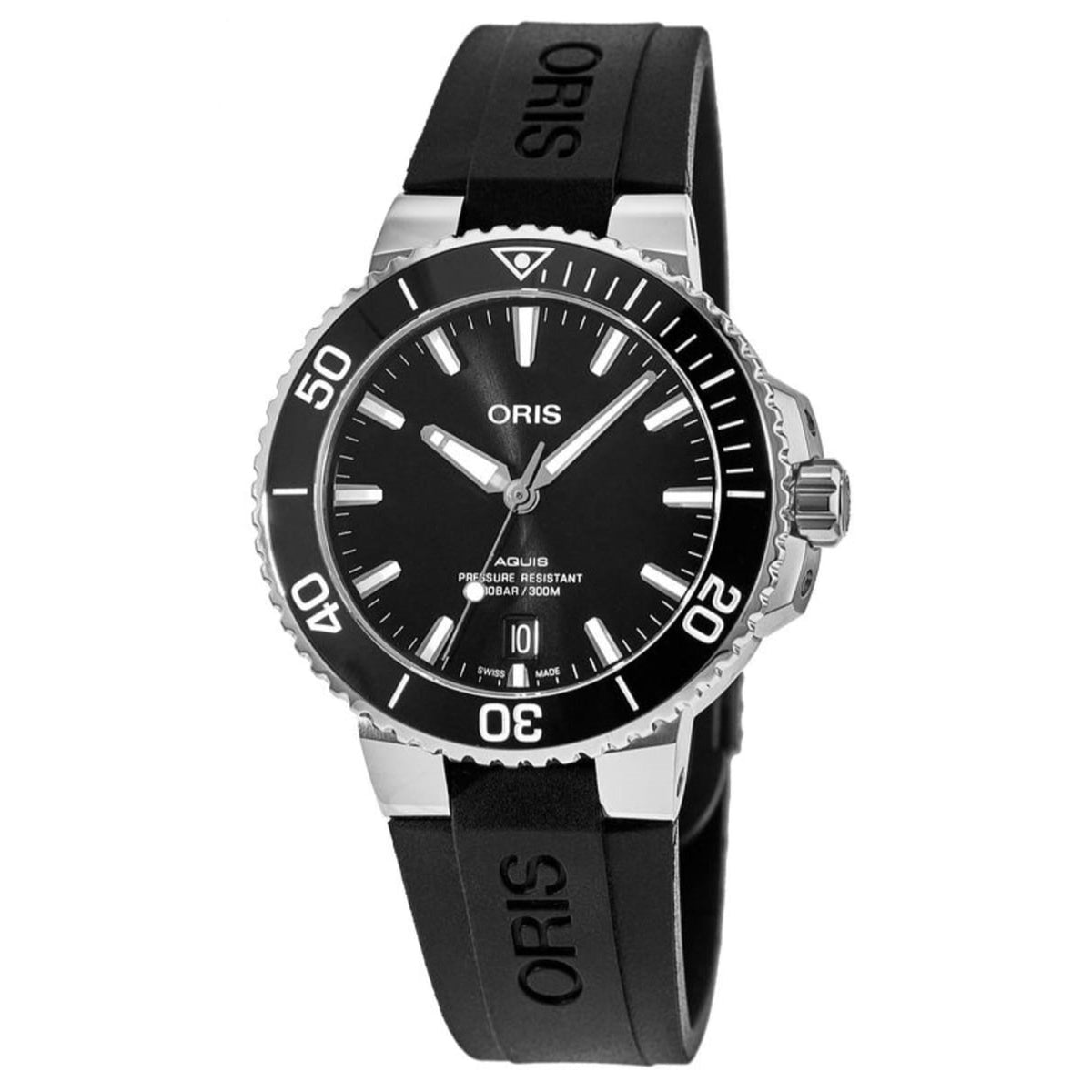 Oris  Men's 01-733-7732-4134-07-4-21-64FC Aquis Black Rubber Watch