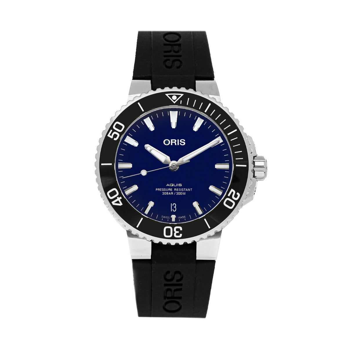Oris  Men's 01-733-7732-4135-07-4-21-64FC Aquis Black Rubber Watch