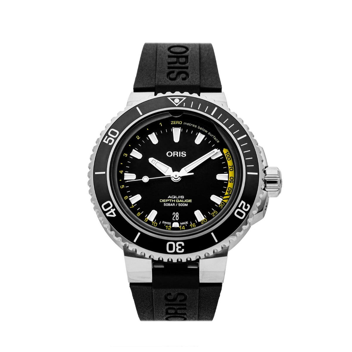 Oris  Men's 01-733-7755-4154-Set-RS Aquis Black Rubber Watch